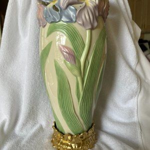 Lenox Enchanting Iris Vase with Stand Limited Edition NEW!